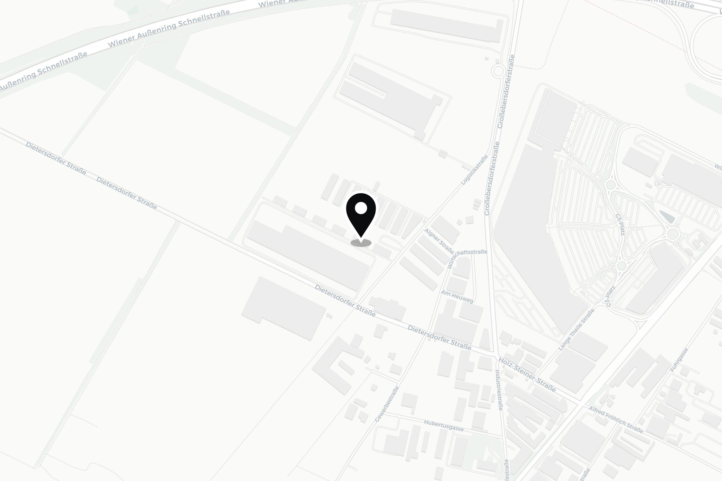Karte mit dem Standort von ASC Automobile, Logistikstraße 3, Halle E1A, 2201 Hagenbrunn